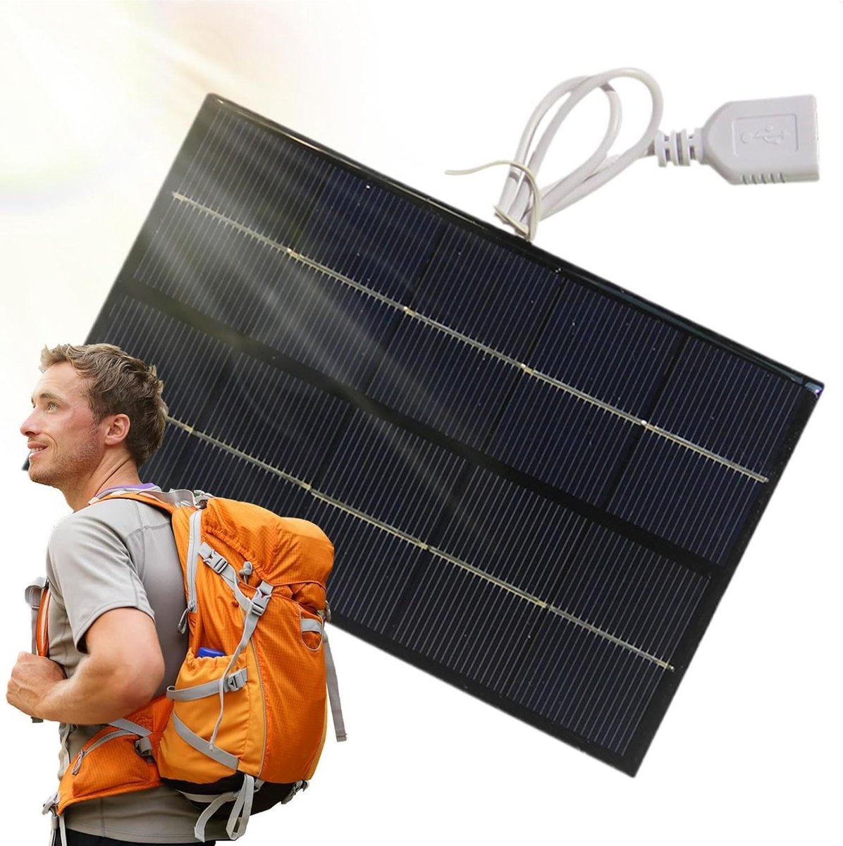 Zonnepaneel Oplader - Draagbare Solar Charger - Apparaten Opladen - Opvouwbaar Waterdicht Ontwerp - 5W - Zwart