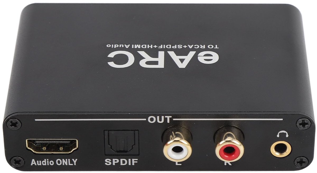 aladdien - EARC ARC Sound Extractor - HD Multimedia Interface - met 3.5mm en Optische Output - Voorbeeldige Geluidsweergave - Geschikt voor TV en Au...