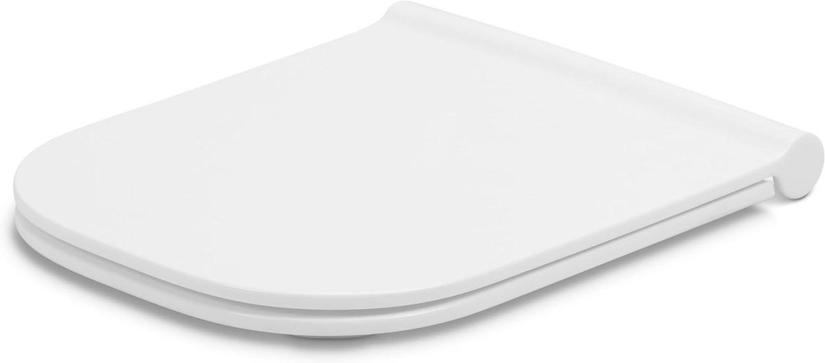 Universele WC-Bril - Toiletbril Vierkant - Hygiënisch Werken - Soft-Close Mechanisme - 345x43 cm - Wit