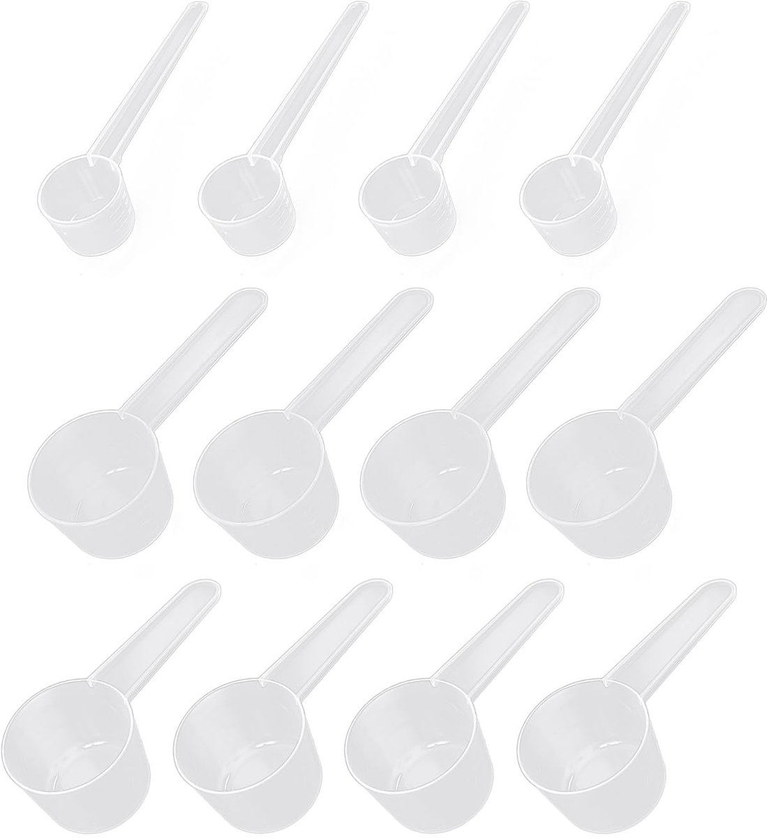 aladdien - Maatlepels Set - 12-delige Transparante Maatlepels - Perfect voor Poeders en Vloeistoffen - Inclusief Schaal - Nauwkeurige Maten - Handig...