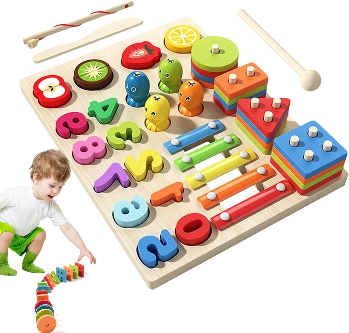 Vormen Sorteerder - Sorteerpuzzel Bord - Vroeg Leren - Duurzame Houten Constructie - 29x22x4.8 cm - Niet gespecificeerd