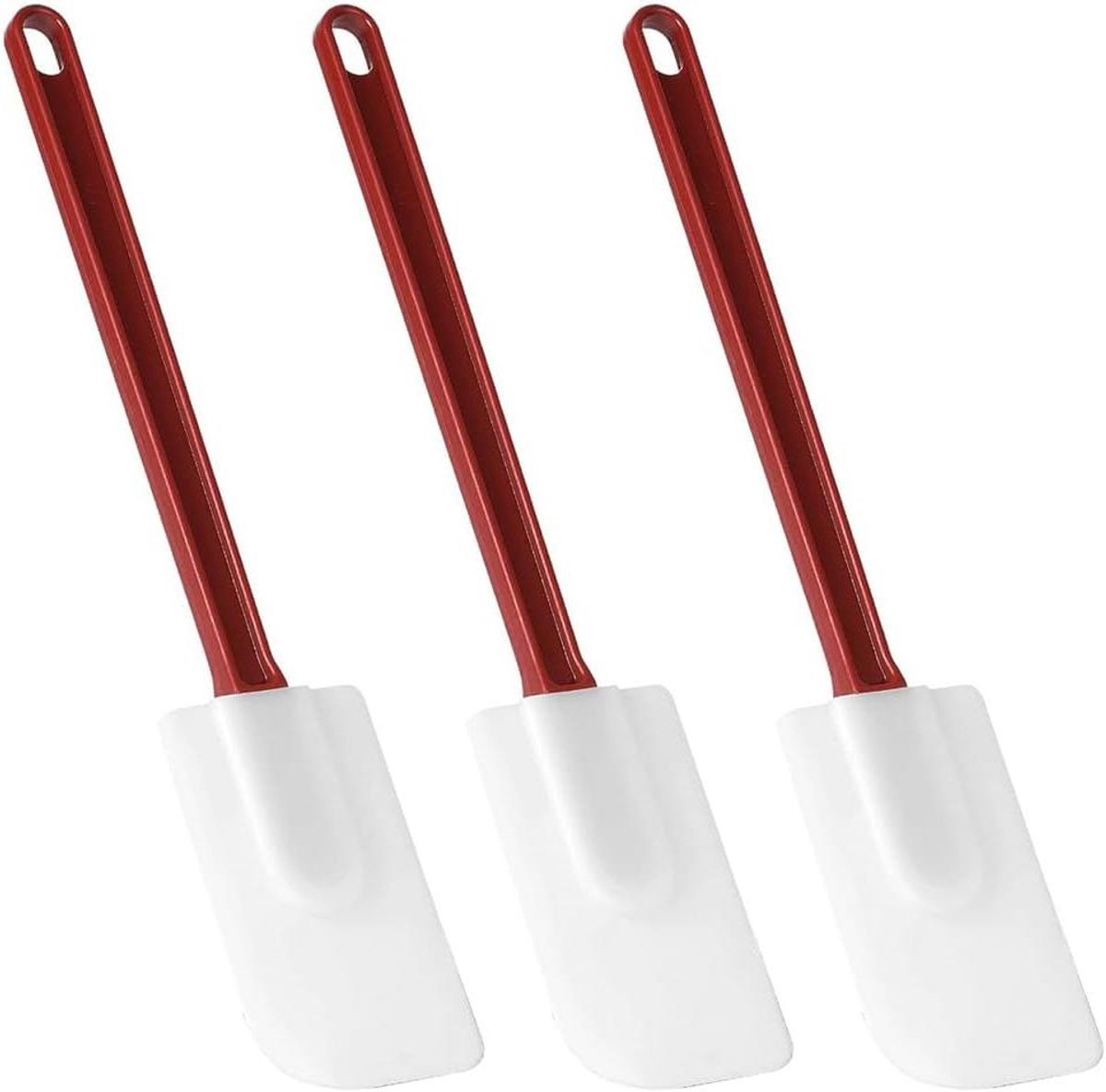Siliconen Spatels - Keuken Spatels - Bakken en Koken - Hittebestendig tot 260°C - 25 cm - Wit