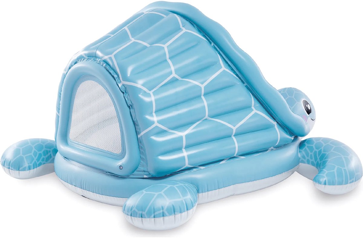 Intex Opblaasbaar kinderzwembad schildpad 2 in 1 met dak, zachte bodem en ballen voor waterpret buiten, 218 x 206 x 97 cm — afbeelding 3