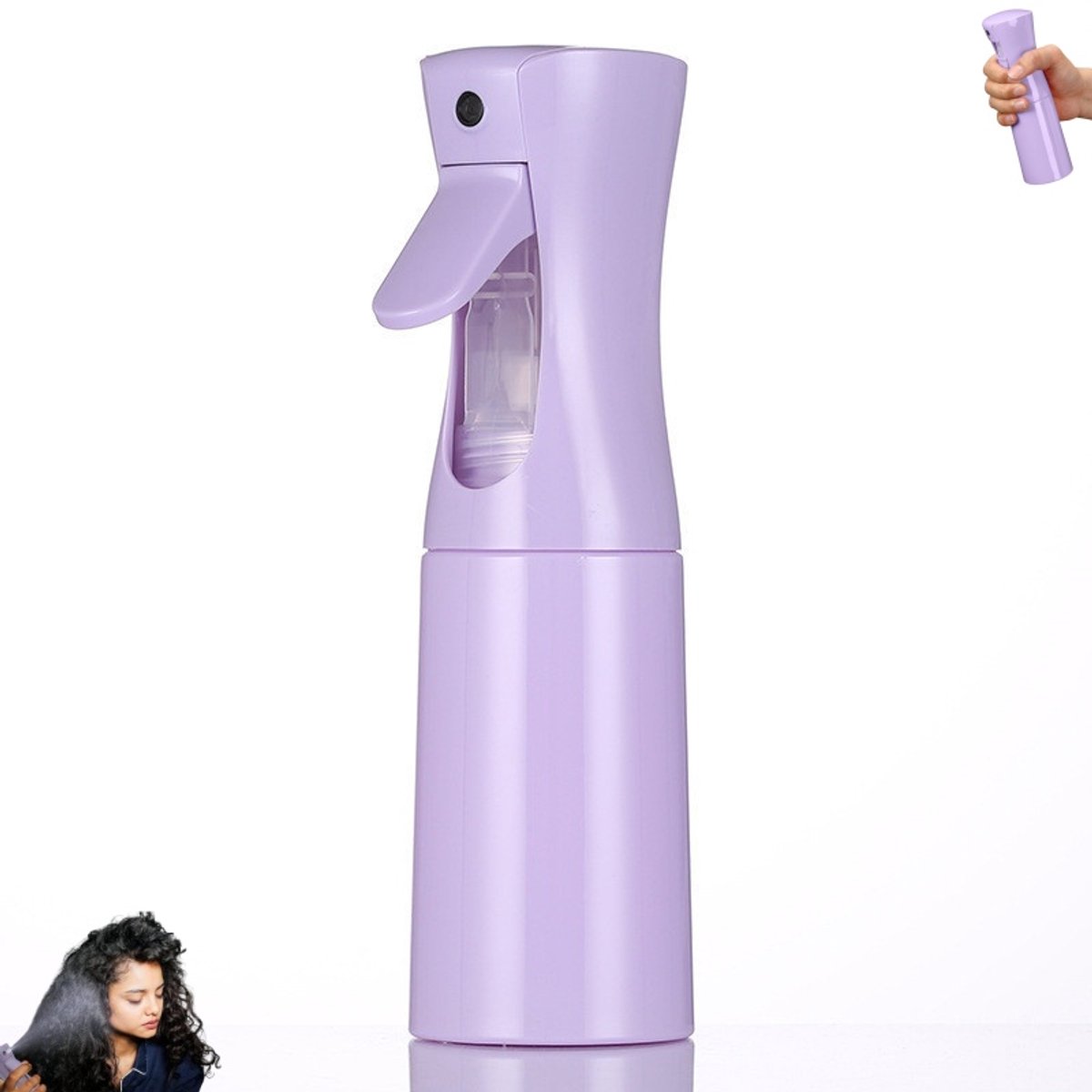 1 stuk - Haarsprayfles - 200 ml fijne nevelsprayfles - Ultrafijne verstuivingssprayfles - Navulbare sprayfles - Geschikt voor haarstyling, salons, kapperszaken, plantaardige verzorging, huidverzorging en reiniging (paars)