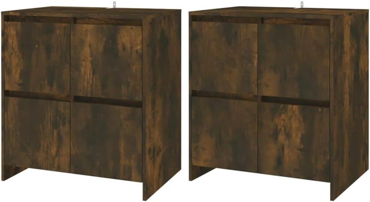 Dressoirs Set - Opbergkasten - Woonkamer Inrichten - Strak Modern Ontwerp - 70x41x75 cm - Gerookt Eiken