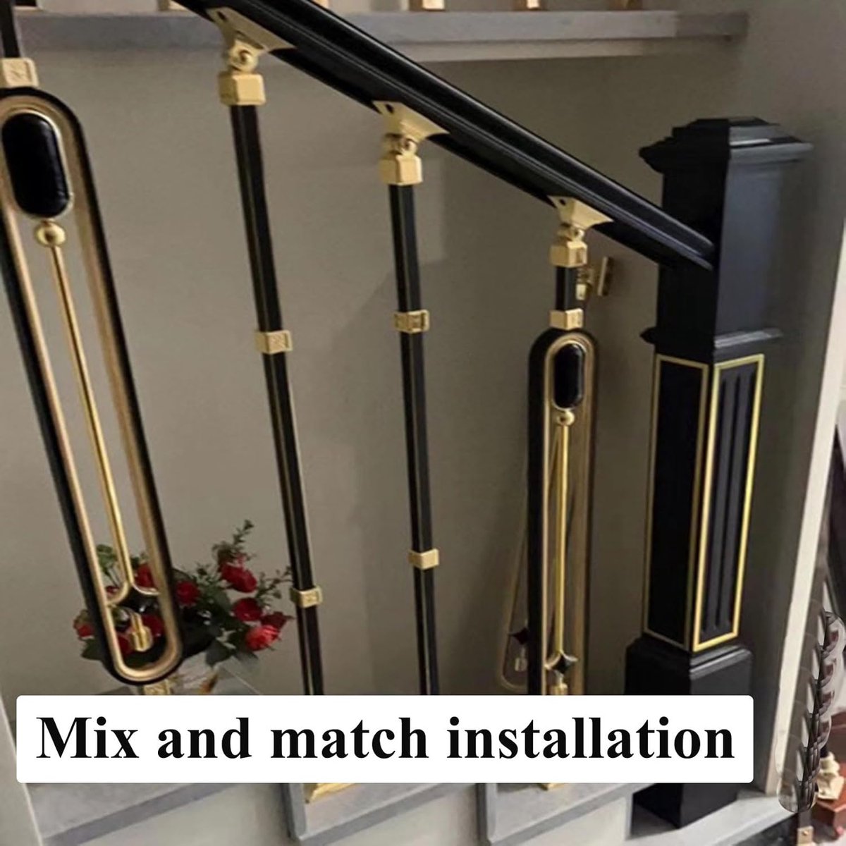 Trap Leuning - Baluster Paal - Veilig Traplopen - Aluminium Magnesiumlegering - 95 cm Hoog - Zwart