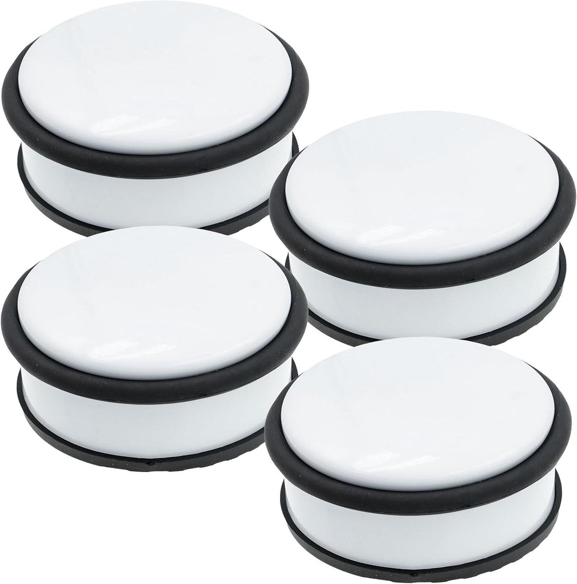 Deurstopper Set - Vloerstopper Deur - Deuren Open Houden - Zware Betonnen Kern - 4 stuks - Wit