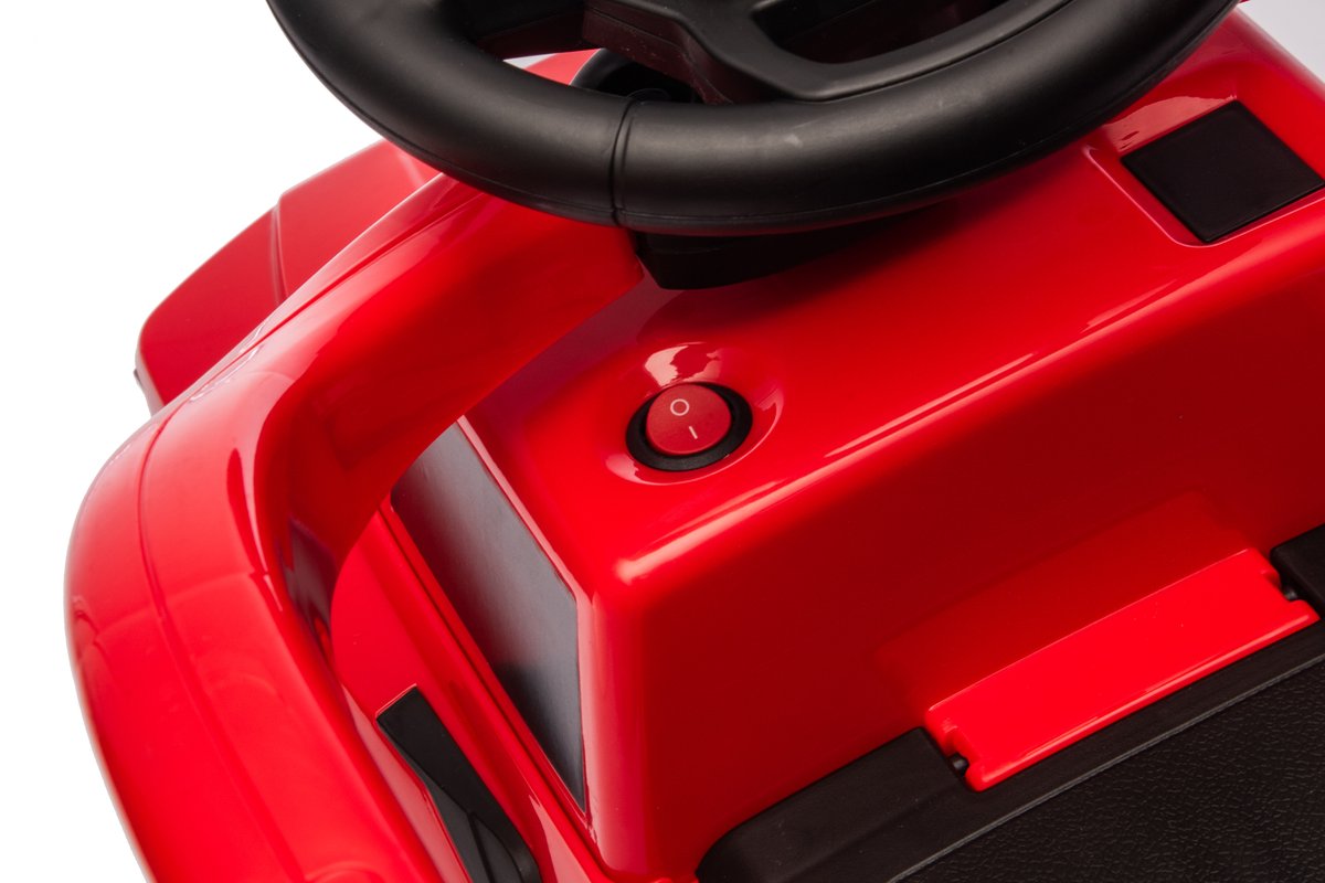 sun baby Loopauto met duwstang voor kinderen vanaf 12 maanden – Ford Raptor – grote terreinwielen, LED-verlichting, zitje met rugleuning en opbergruimte, tot 25 kg, rood