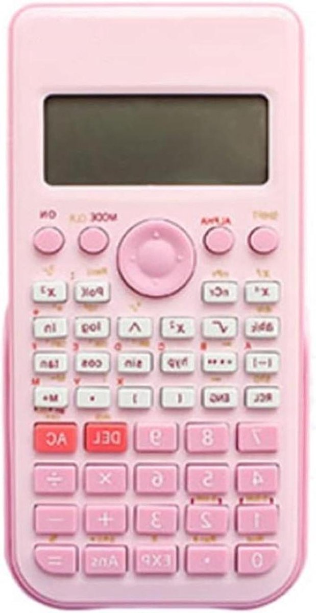 Rekenmachine Bureau - Klassieke Calculator - Kantoor Werk - Twee-Regels LCD - 16 Cijfers - Roze