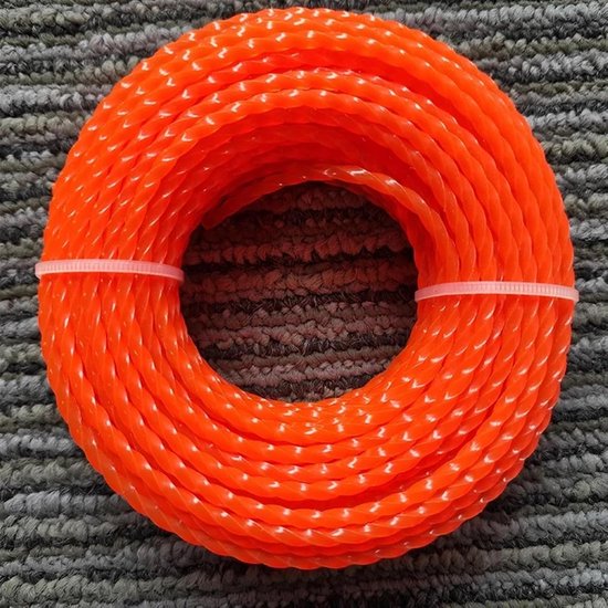Grasmaaier Draad - Trimmer Koord - Gazon Onderhoud - Duurzaam Nylon - 15 Meter - Oranje — afbeelding 5