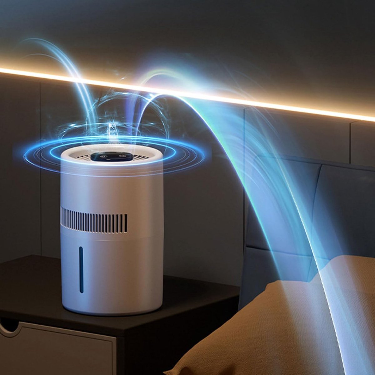 KZQ Luchtbevochtiger En Luchtreiniger Combi 4 Liter Watertank Stille Bediening Wasbaar Filter Voor Slaapkamer Kantoor En Babykamer Dubbele Functie Grote Capaciteit thumbnail 6