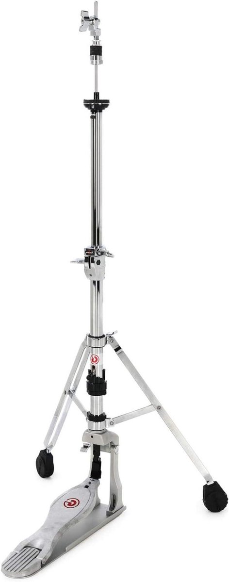 HiHat Statief - Dubbele Poot - Muziek Maken - Ruimtebesparend Profiel - 73-94 cm - Zilver