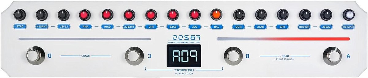 Bas Multi-effect Pedaal - Gitaar Effecten - Muziek Maken - 20 Amp CAB Modellen - 31 cm - Wit