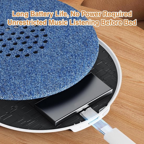 Slaap Geluidsmachine - Nachtkastje Speaker - Ontspannen Slapen - Nul Standby Verbruik - 9.6 x 9.6 x 1.1 cm - Blauw — afbeelding 4