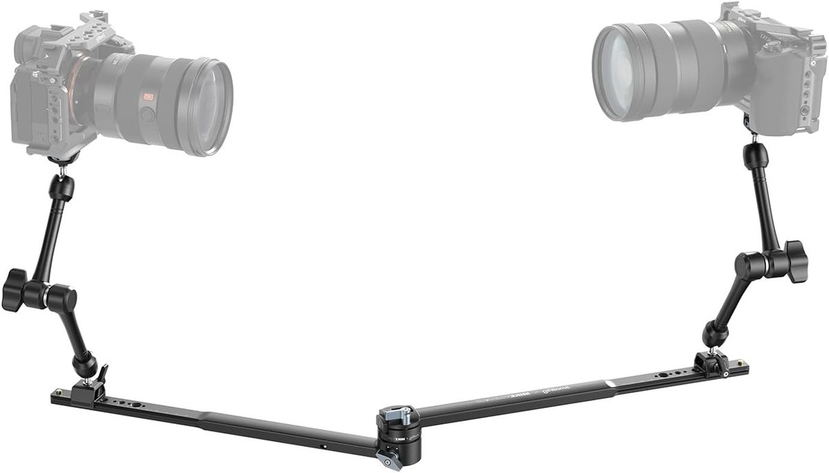 Tracking POV Kit met NATO Extendable Arm, Snelle Ontgrendeling en 360° Uitschuifbereik voor Fotografie, Videografie en Tripod Gebruik, Max Last 3kg