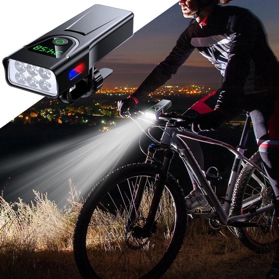 VHV - Fietsverlichting USB Oplaadbaar - LED Koplamp Fiets voor Nacht Rijden - 5 lichtstanden - voor Mountainbike, Racefiets, Stadsfiets, E-bike en Woon-Werkverkeer — afbeelding 3