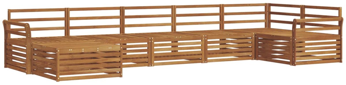 vidaXL Buiten - bank - set - 7 - st - 7-zits - Naturel - Massief - Acacia - Hout