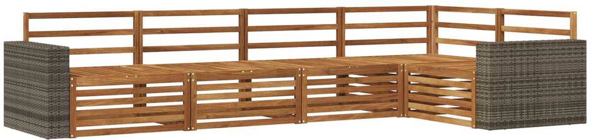 vidaXL Buiten - bank - set - 5 - st - Naturel - Massief - Acacia - Hout