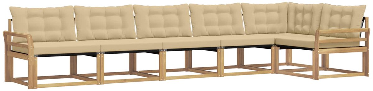 vidaXL Buiten - bank - set - 6 - st - Wit - en - Beige Wit en beige
