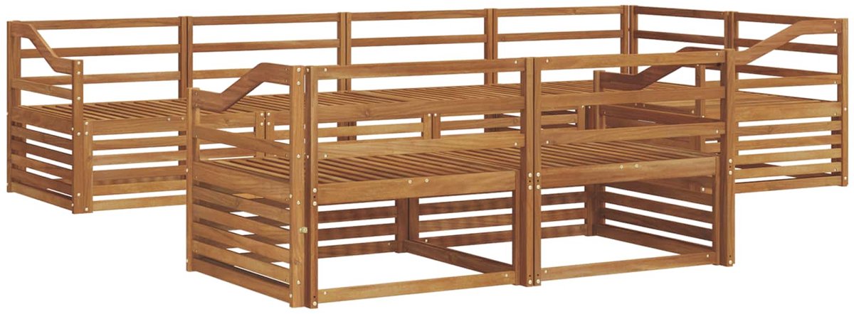 vidaXL Buiten - bank - set - 7 - st - Naturel - Massief - Acacia - Hout