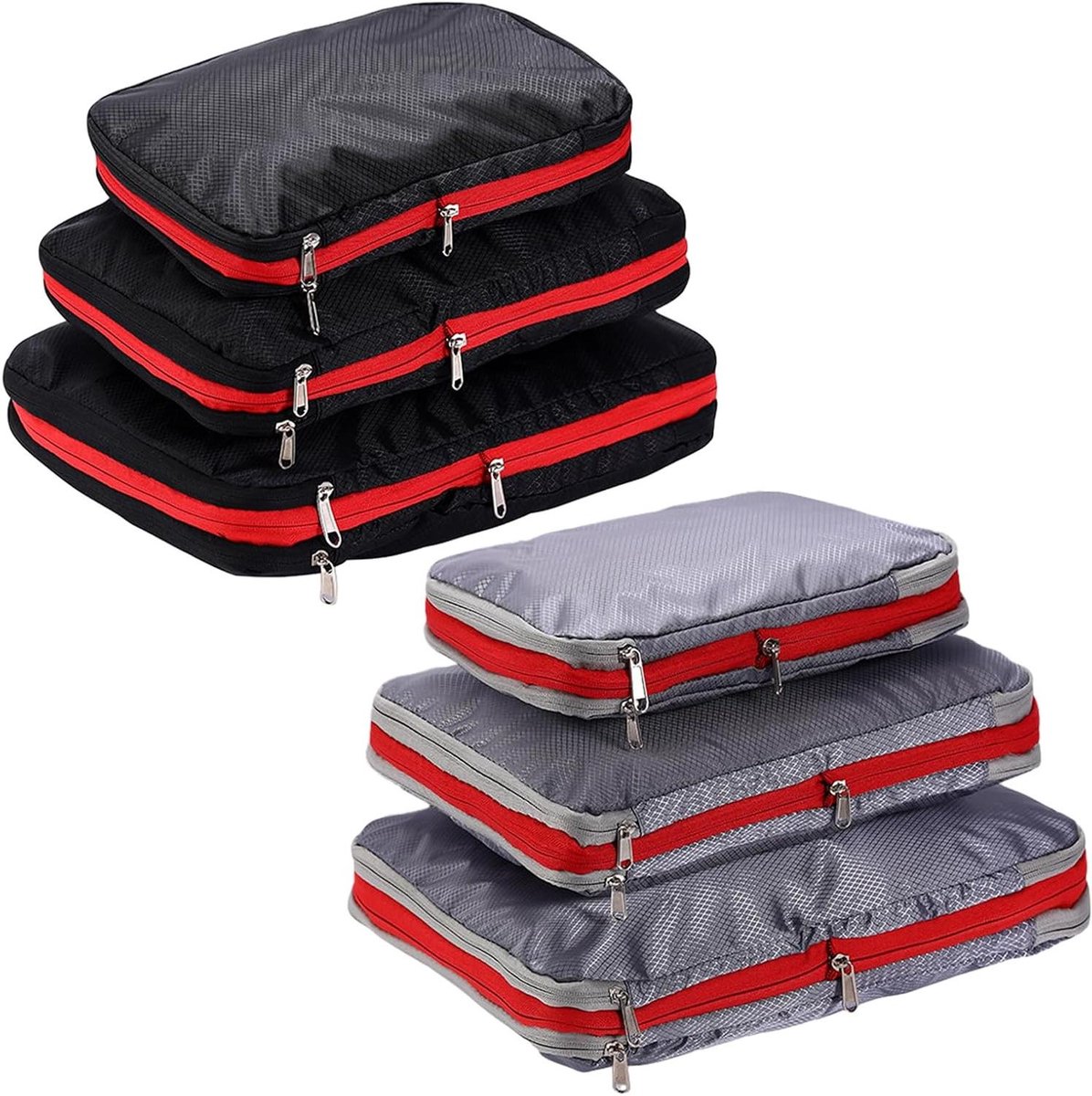 Compressie Opbergzakken - Vacuümzakken Kleding - Ruimte Besparen - Dubbele Ritssluiting - 40 x 30 x 6 cm - Zwart