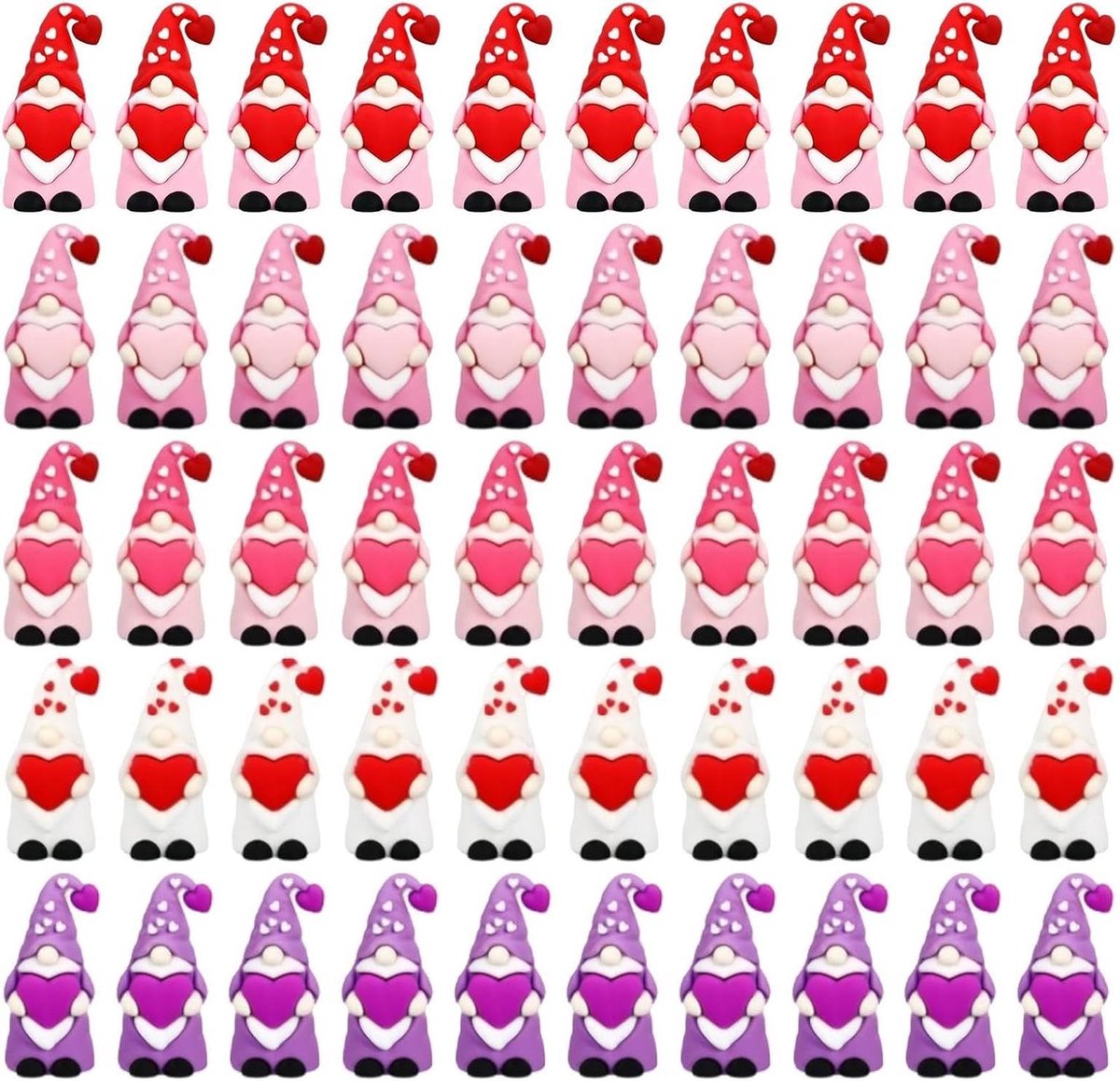 Dwerg Figuurtjes - Miniatuur Poppetjes - Decoratie - Romantische Set - 50 Stuks - Rood