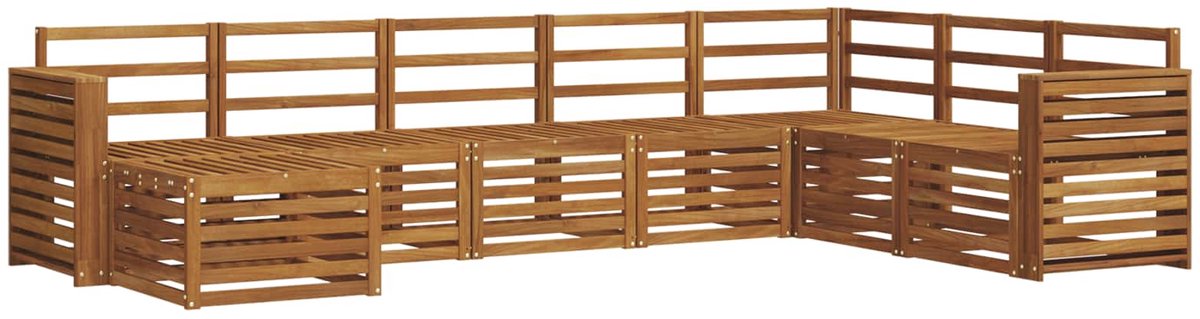 vidaXL Buiten - bank - set - 8 - st - 8-zits - Naturel - Massief - Acacia - Hout