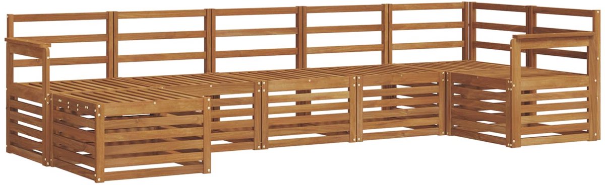 vidaXL Buiten - bank - set - 7 - st - 6-zits - Naturel - Massief - Acacia - Hout