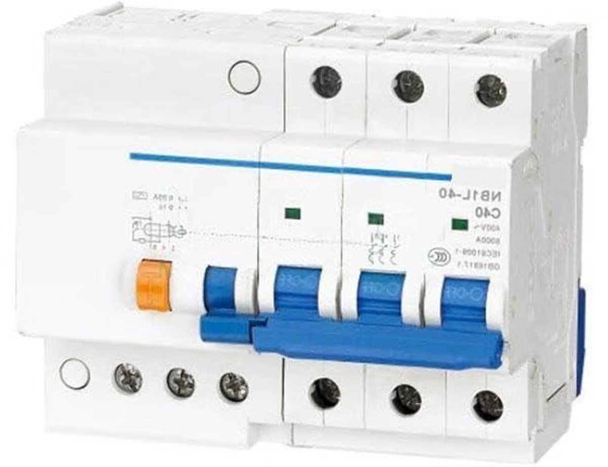 Aardlekbeveiliging - Mini stroomonderbreker - Elektrische veiligheid - 30 mA reststroom - 3P C32 - null