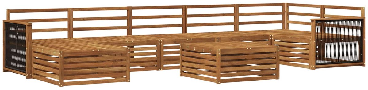 vidaXL Buiten - bank - set - 8 - st - 7-zits - Naturel - Massief - Acacia - Hout