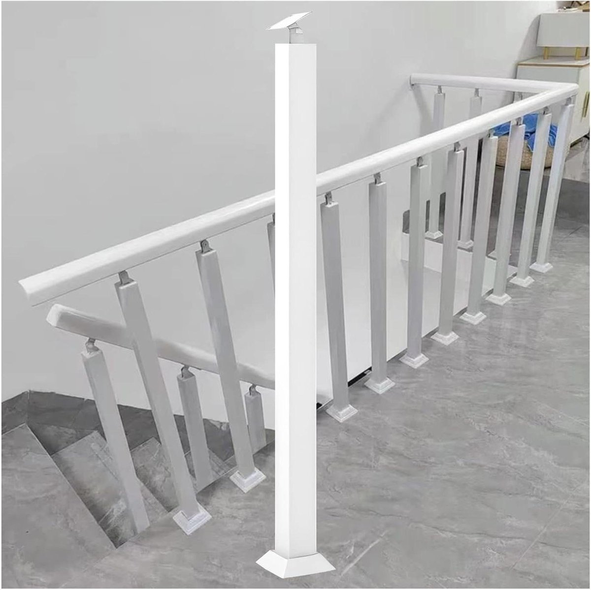 Metalen trapleuning - Balustrade paal - Veilig traplopen - Verstelbare hoekhouder - 60-120 cm aanpasbaar - Zwart