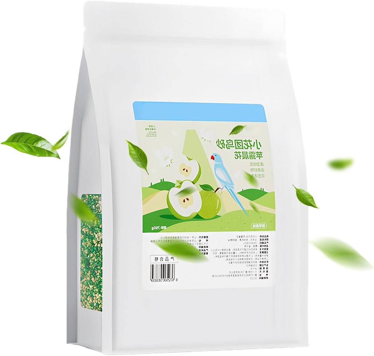 Vogelkooi Bodembedekking - Vogelstrooisel Kooi - Hygiënische Vogelkooi - Stofarm en Absorberend - 750g - Groen