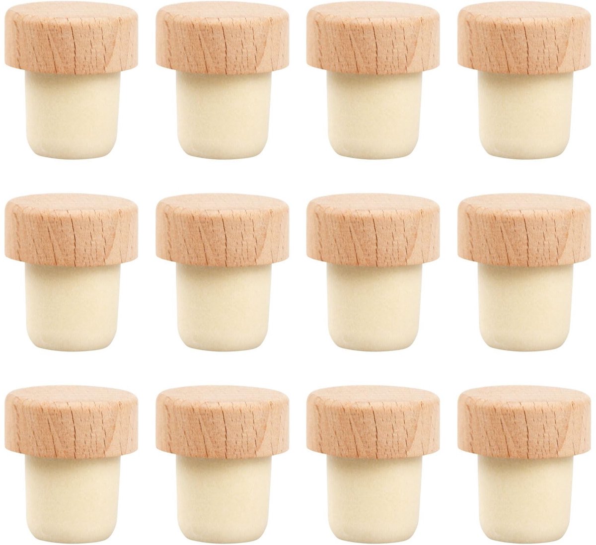 aladdien - Houten Wijnfles Stopper - Wijnaccessoires - Natuurhout - Kurkstoppen - Afdichtpluggen voor Wijn en Bier