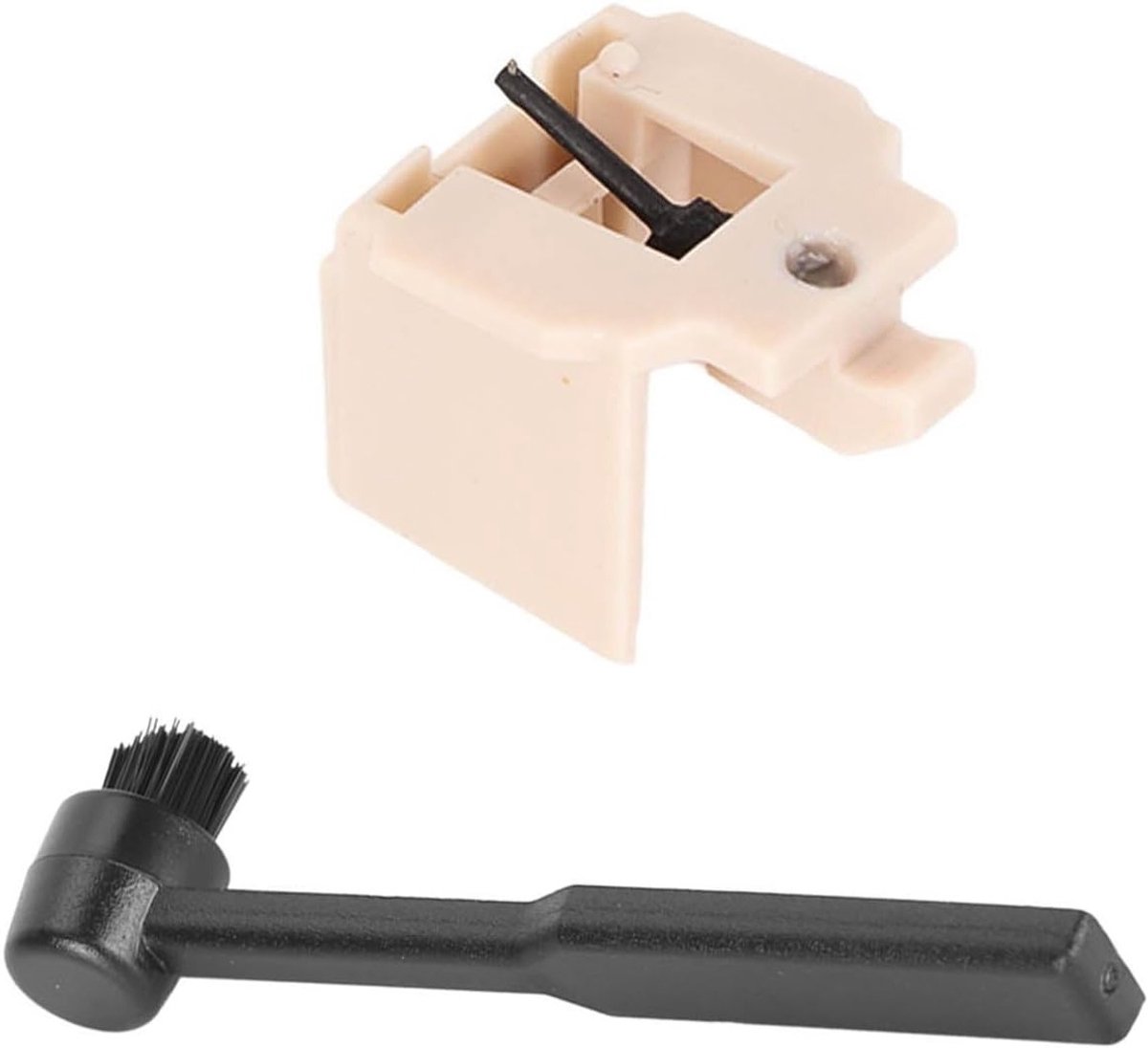 Vervangnaald voor draaitafel met schoonmaakborstel, compatibel met AT LP60, PL300 en LP60XBT USB, ideaal voor optimale geluidskwaliteit en vinylonderhoud