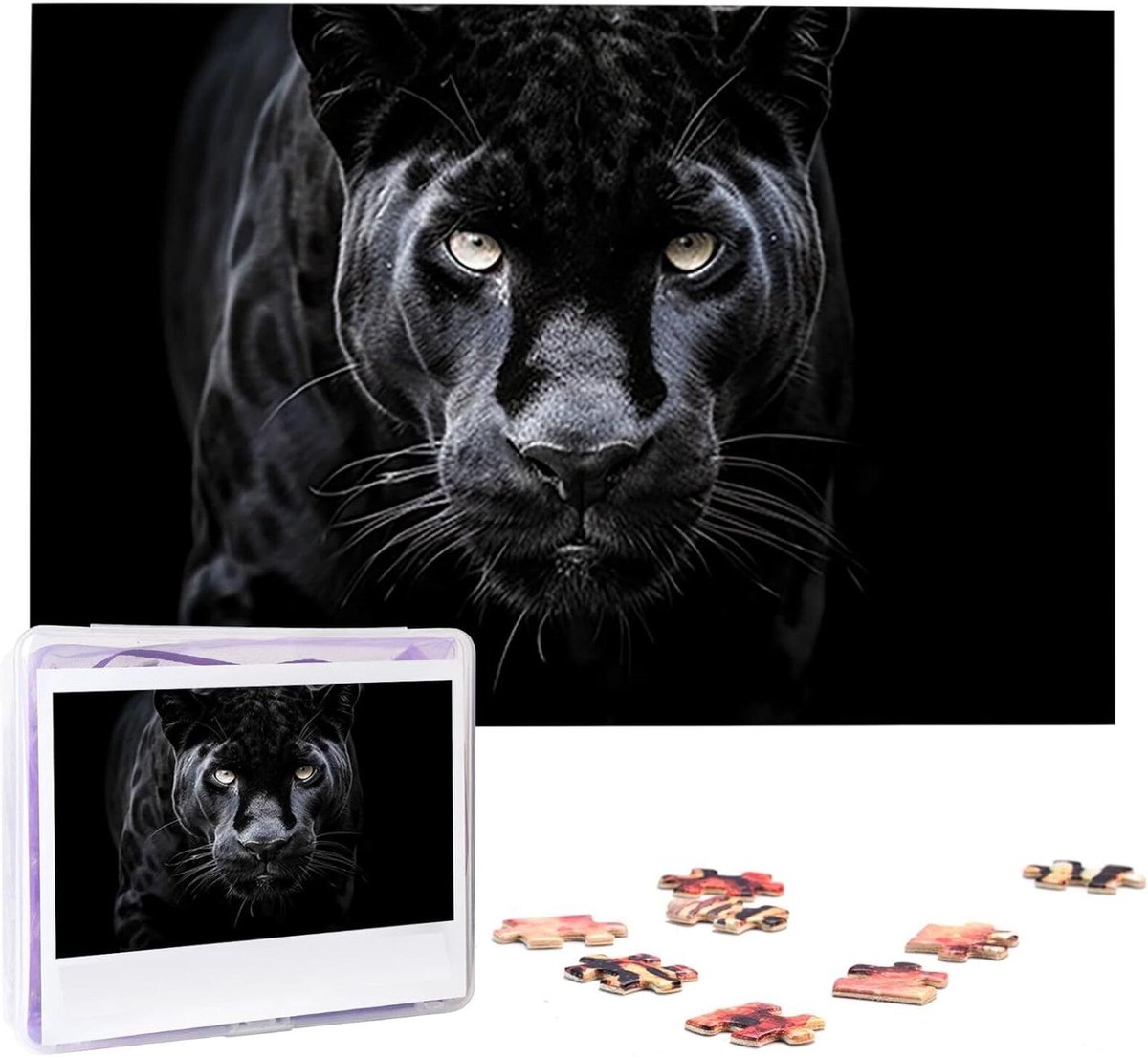 Legpuzzels 1000 stukjes - Dierenpuzzel Volwassenen - Ontspanning Thuis - Houten Materiaal - 75 x 50 cm - Panter