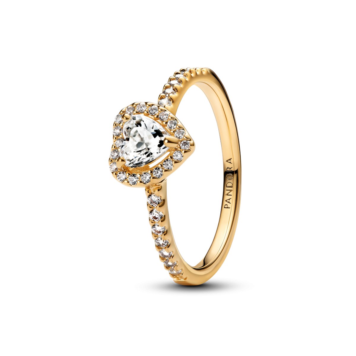 Pandora 168421C01 - Sparkling Heart - Goudkleurig - Ring-56 is maat 17.75