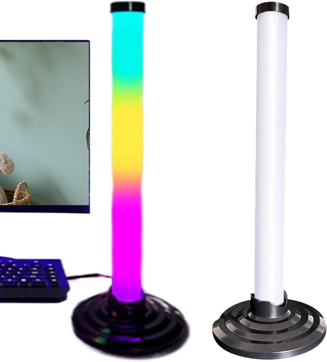 RGB Lichtbalk - LED Lamp - Sfeer Verhoging - Synchroniseert met Muziek - 27.5 cm - Wit