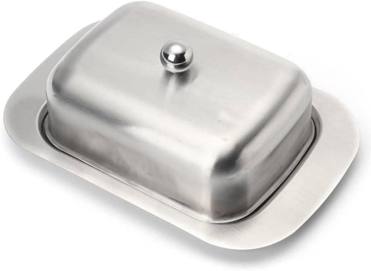 Botervloot - Boterbox Keuken - Boter Vers Houden - Roestvrij Staal - 18.6 x 16 x 6.5 cm - Zilver