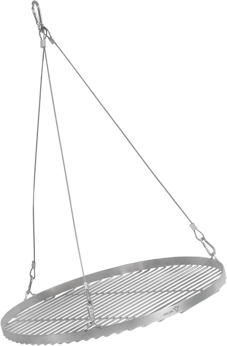 Grillrooster RVS - Hangrooster BBQ - Buiten koken - Met rand - 50 cm - Zilver