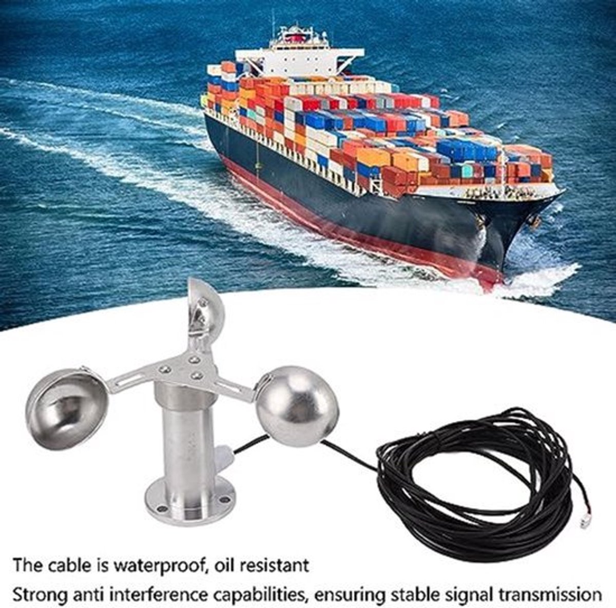 Aluminium Anemometer Sensor - Drie Cup Ontwerp met 8M Kabel