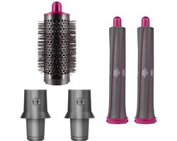 5-in-1 lange krullende cilinders + ronde volumeborstelopzetstukken voor Dyson Airwrap HS01 HS05, adapter voor Dyson Supersonic föhn HD01 HD02 HD03 HD04 HD07 HD08