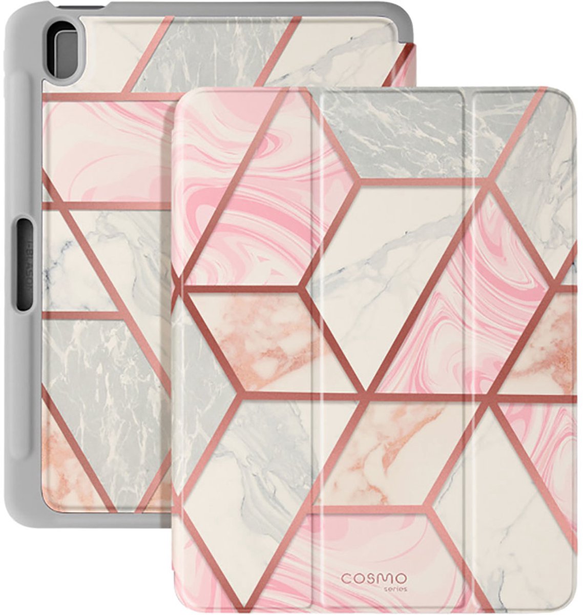 Supcase, Hoesje geschikt voor iPad Air 11 M4 - Cosmo Marmer Design & Standaard, Meerkleurig