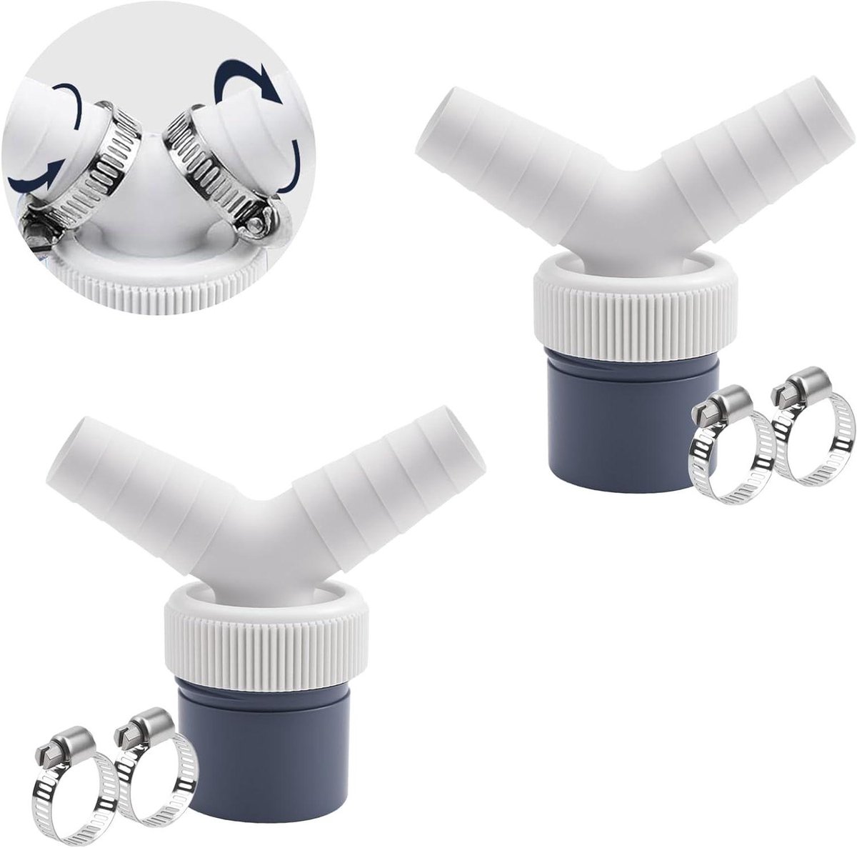 Wasmachine Afvoeradapter - Dubbele Aansluiting - Apparaten Aansluiten - Robuust PVC Materiaal - Ø 40 mm - Wit