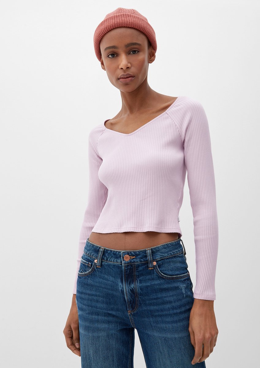 QS - female - Longsleeve met ribstructuur