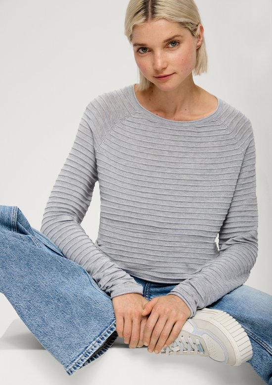 Q/S designed by - Pull - Maat M - Vrouwen - GRIJS - polyester