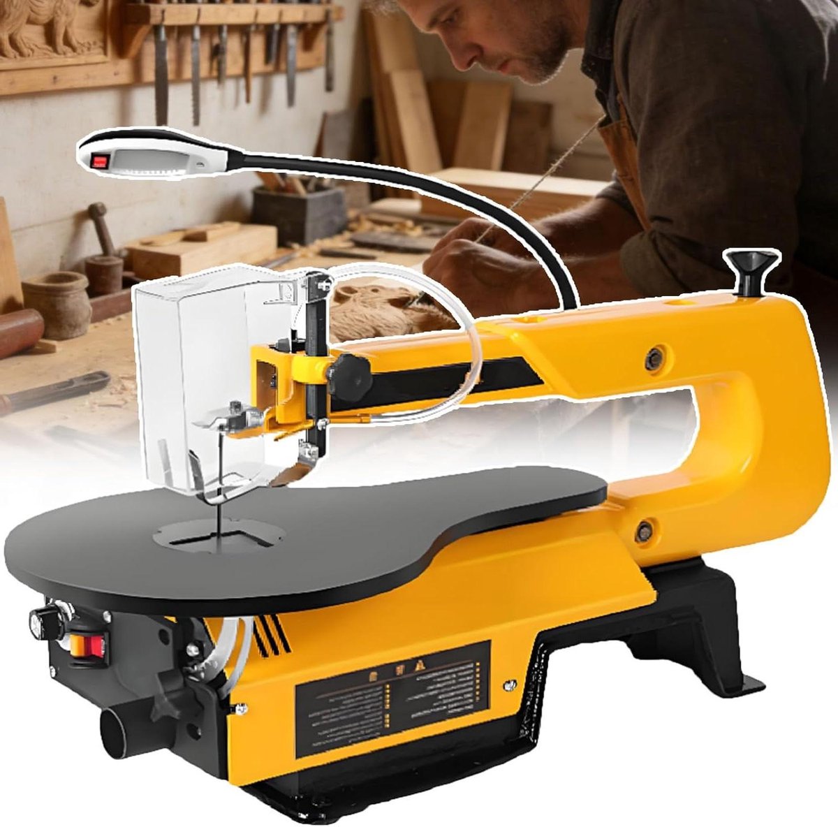 Elektrische Figuurzaag - Decoupeerzaag Hout - Precisie Houtbewerking - Variabele Snelheid LED - 55 mm Zaagdiepte - Meerkleurig