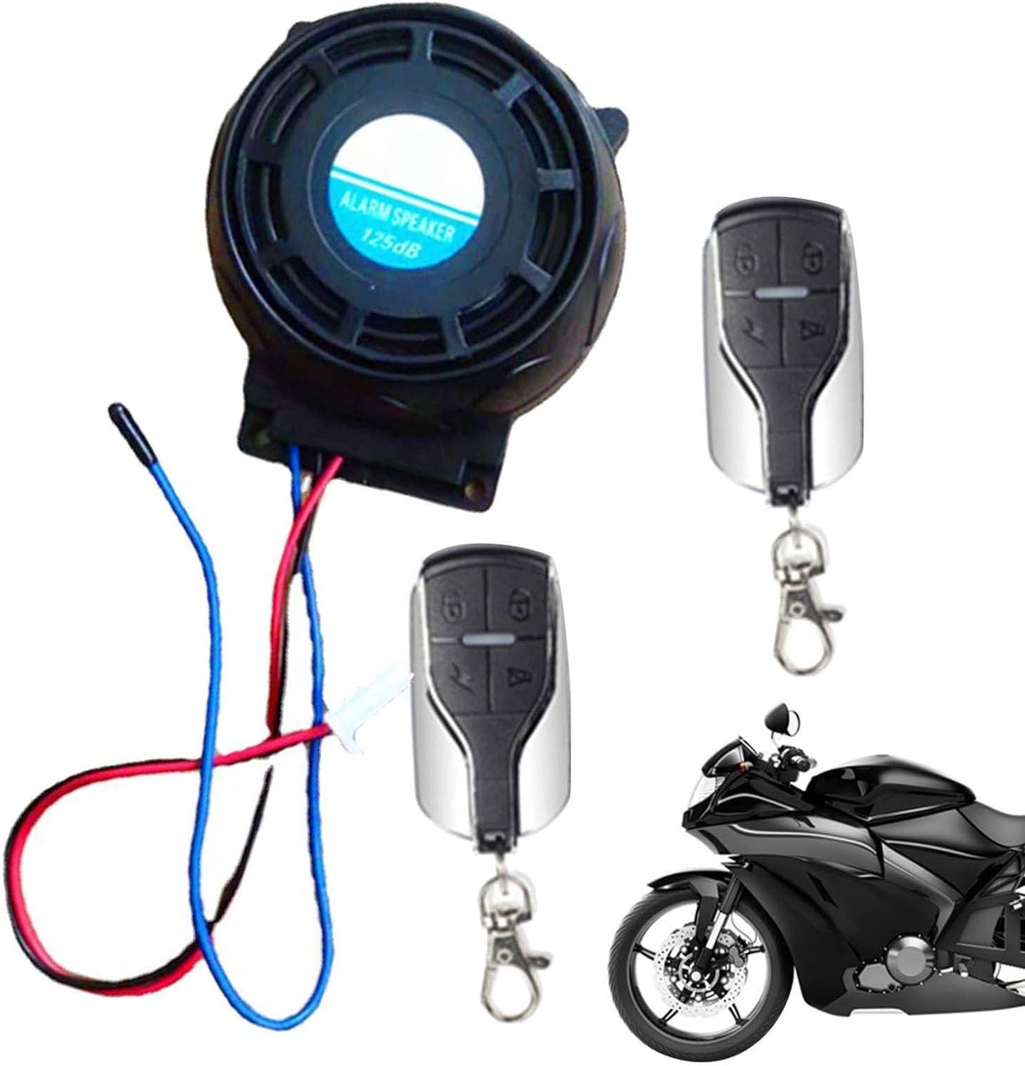 Motoralarm met Afstandsbediening - Fietsalarm Beveiliging - Voertuig Beveiligen - Zeer Gevoelige Sensor - 125 dB - Zwart