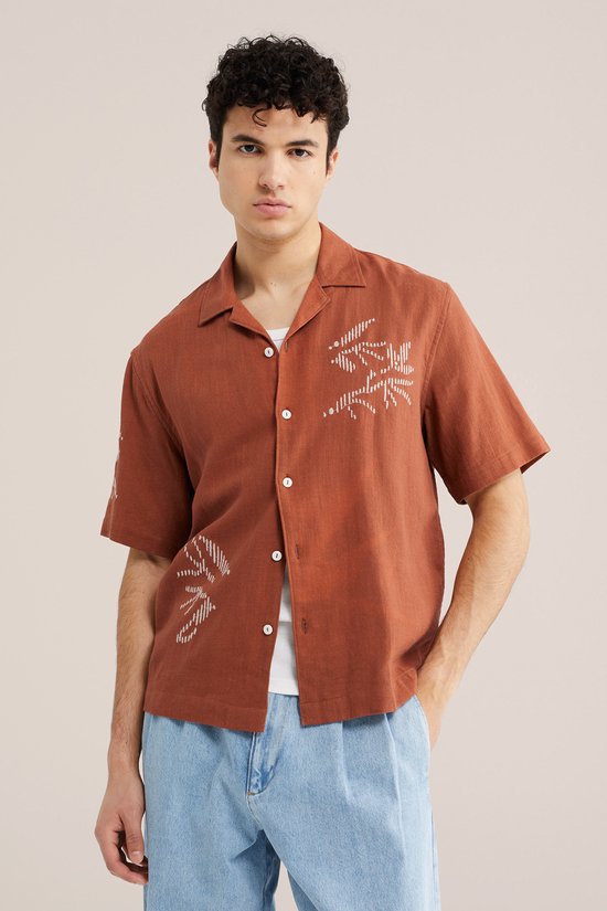 WE Fashion Heren relaxed fit overhemd met embroideries