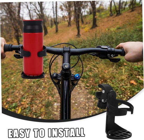 Waterfles Houder - Bidonhouder Fiets - Onderweg Drinken - Snelle Montage - 14.5 cm - Zwart — afbeelding 5