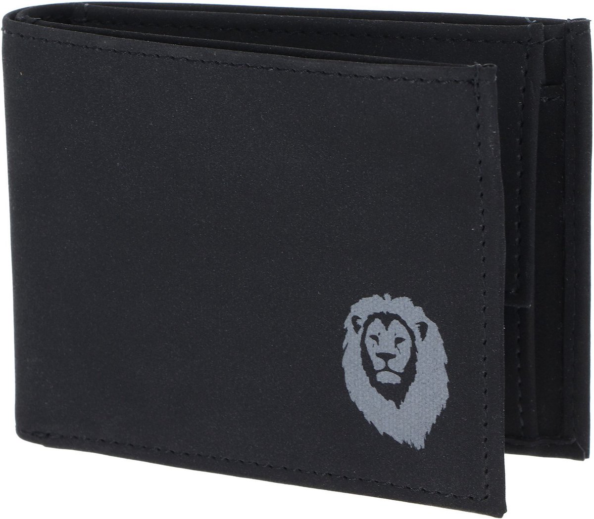 oxmox portemonnee New Cryptan RFID Protect Pocketbörse Freedom Lion Print Grey Black zwart